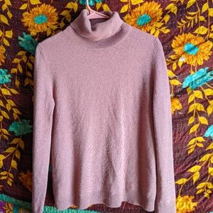 Mauve Pink Turtleneck Sweater